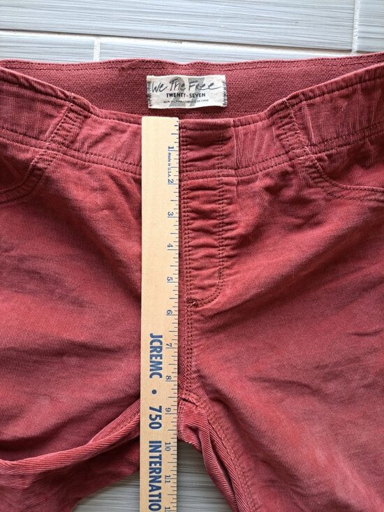 We The Free Rust Brown Flare Corduroy Pants Womens Size 27 Made Pull On Boho - Picture 5 of 12